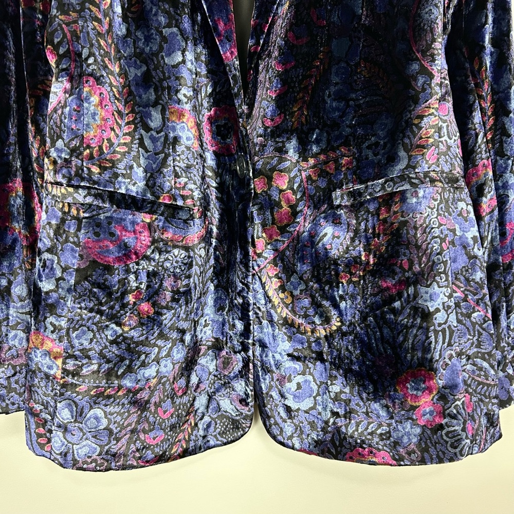 LOFT Purple Floral Velvet Blazer - Picture 4 of 8